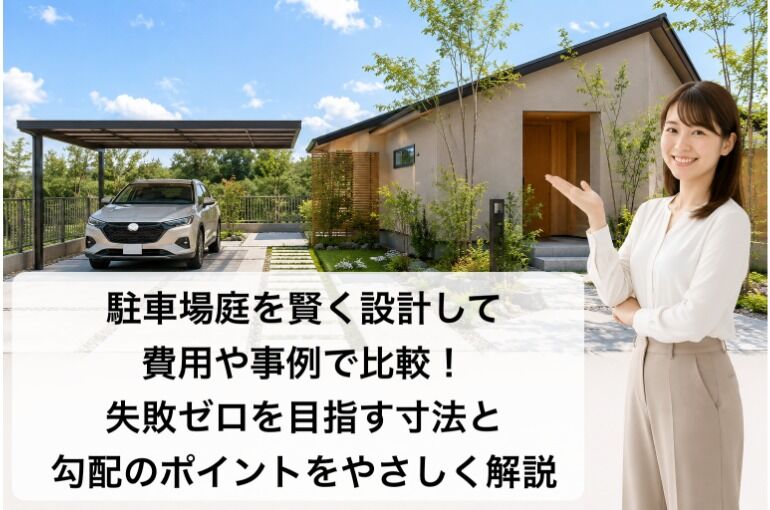 駐車場庭を賢く設計して費用や事例で比較！失敗ゼロを目指す寸法と勾配のポイントをやさしく解説