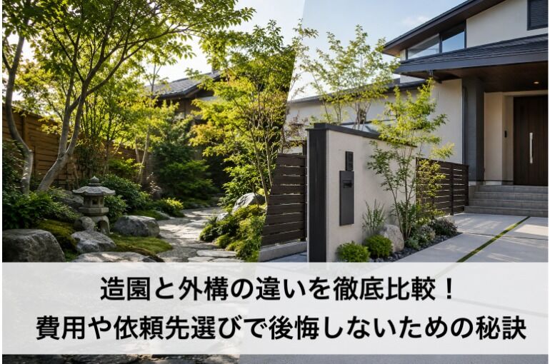 造園と外構の違いを徹底比較！費用や依頼先選びで後悔しないための秘訣